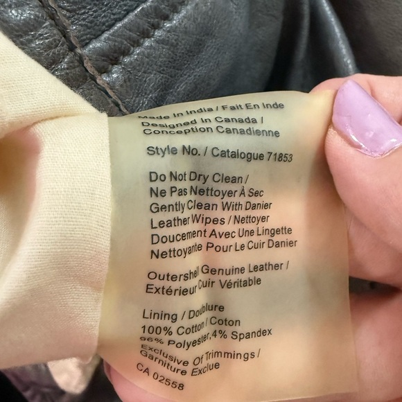 Gray genuine Leather Motorcycle Jacket with Distressed Finish - Picture 6 of 6